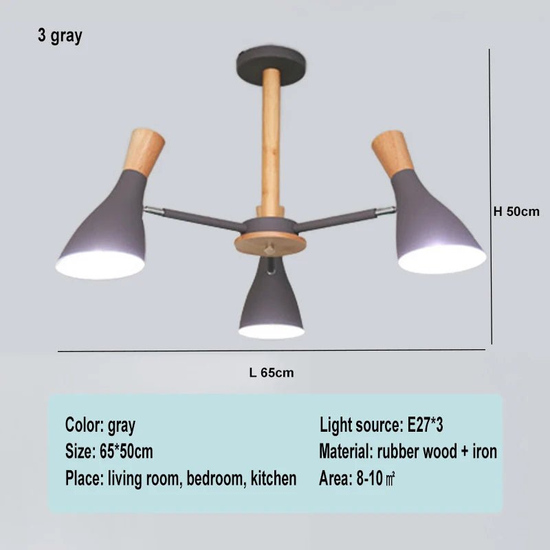 Scandinavian Ceiling Chandelier Living Room LED Chandelier Bedroom Wooden Ceiling Lights Kitchen 220V Interior Decor Lighting - Julia M LifeStyles