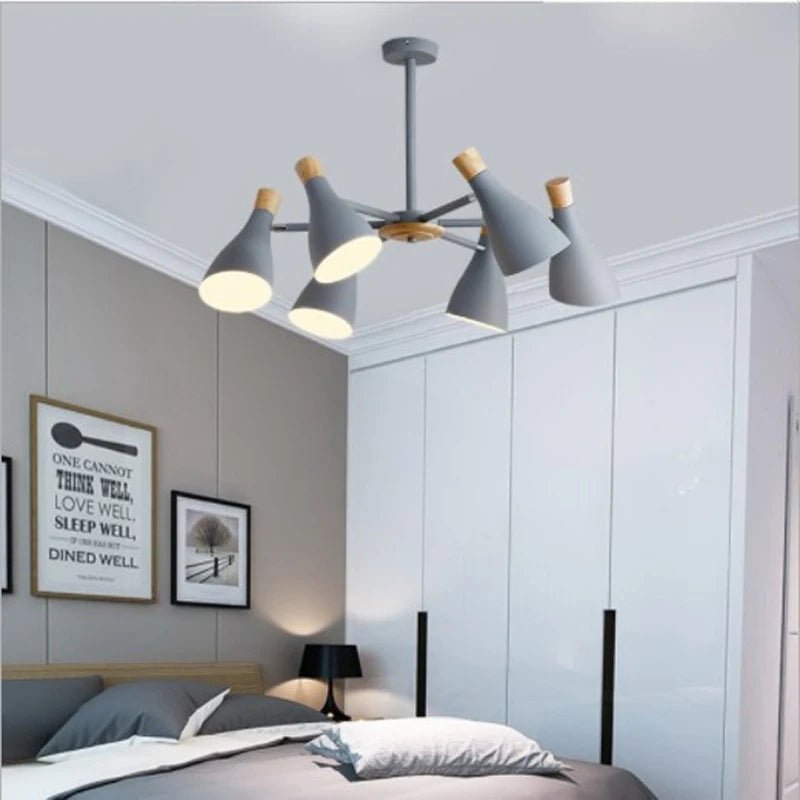 Scandinavian Ceiling Chandelier Living Room LED Chandelier Bedroom Wooden Ceiling Lights Kitchen 220V Interior Decor Lighting - Julia M LifeStyles
