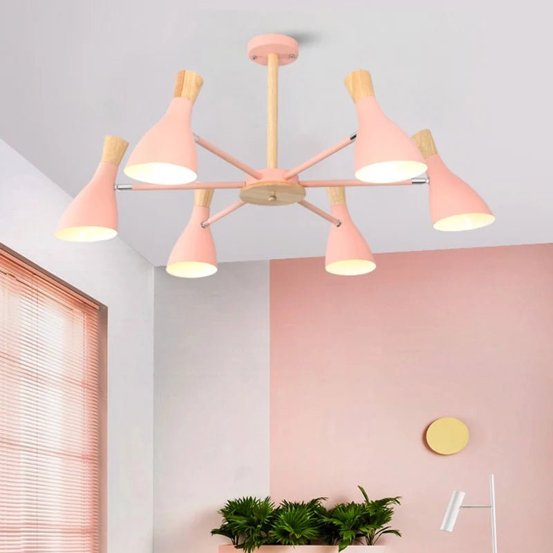 Scandinavian Ceiling Chandelier Living Room LED Chandelier Bedroom Wooden Ceiling Lights Kitchen 220V Interior Decor Lighting - Julia M LifeStyles