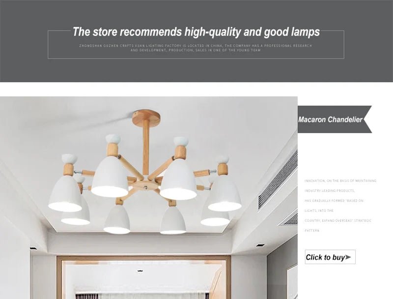 Scandinavian Ceiling Chandelier Living Room LED Chandelier Bedroom Wooden Ceiling Lights Kitchen 220V Interior Decor Lighting - Julia M LifeStyles