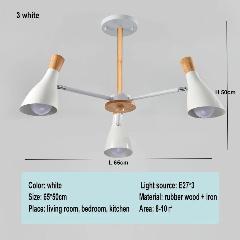 Scandinavian Ceiling Chandelier Living Room LED Chandelier Bedroom Wooden Ceiling Lights Kitchen 220V Interior Decor Lighting - Julia M LifeStyles