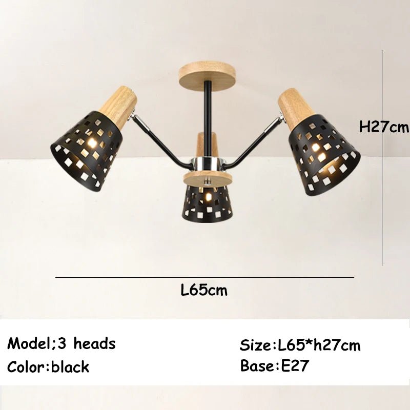 Scandinavian Ceiling Chandelier Living Room LED Chandelier Bedroom Wooden Ceiling Lights Kitchen 220V Interior Decor Lighting - Julia M LifeStyles