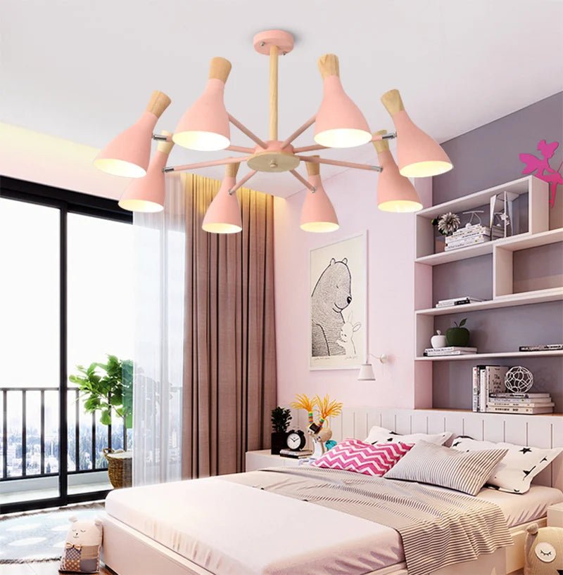 Scandinavian Ceiling Chandelier Living Room LED Chandelier Bedroom Wooden Ceiling Lights Kitchen 220V Interior Decor Lighting - Julia M LifeStyles