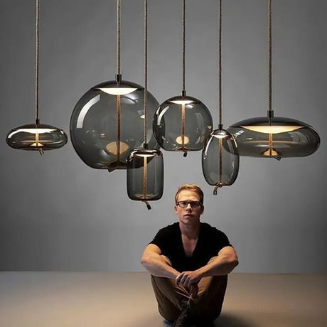 Scandinavian Pendant Light Brokis Glass Lamp Shade Bedside Nordic Luminaria Deco Bedroom Kitchen BROKIS Knot Pendant Lights - Julia M LifeStyles