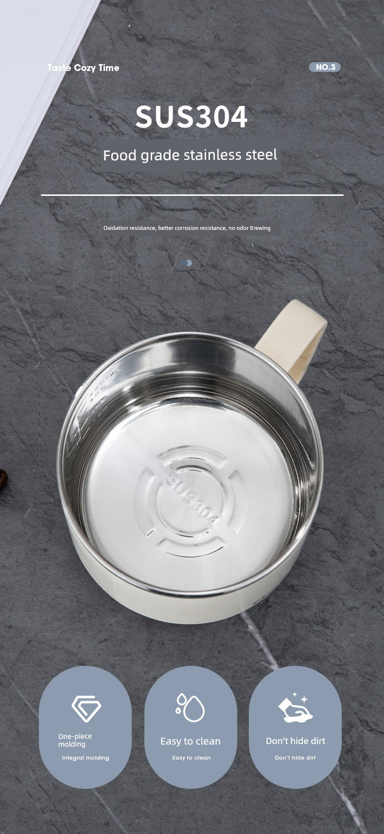 Scandinavian Stainless Steel Student Mug - Julia M LifeStyles