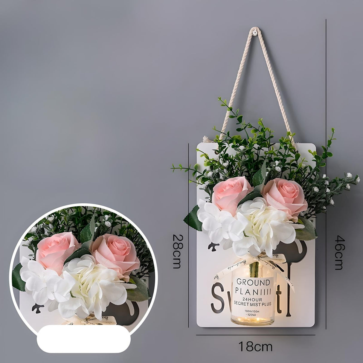 Scandinavian Style Hand-Painted Artificial Flower Wall Decor by Julia M - Julia M LifeStyles