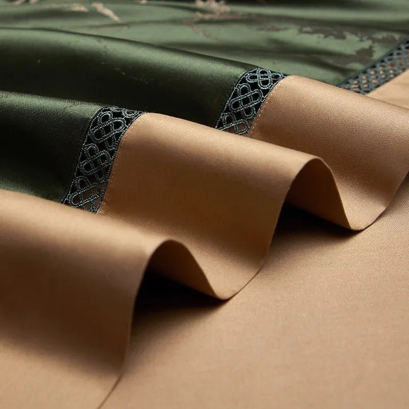 Silk - Like Satin 4 - Piece Duvet Cover Set with Double Stitching & Pillowcases - Julia M LifeStyles