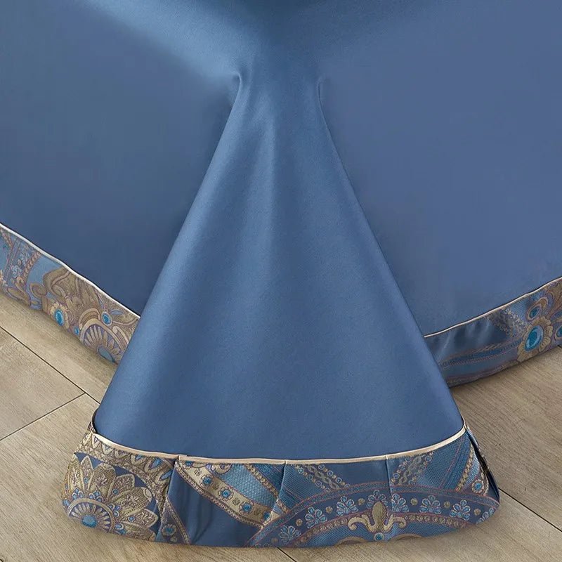 Silk-Like Satin 7-Piece Duvet Cover Set with Double Stitching & Pillowcases - Julia M LifeStyles