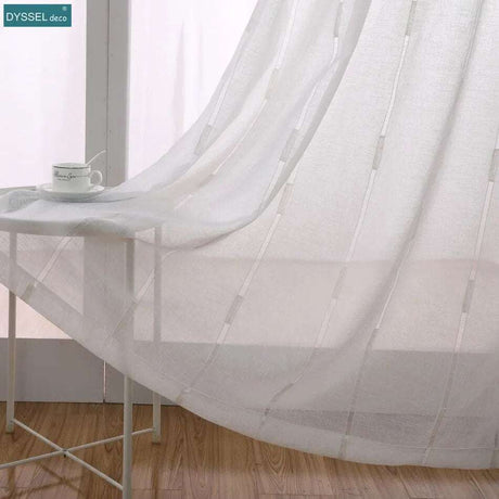Striped Semi-Sheer European Window Curtain - Julia M LifeStyles