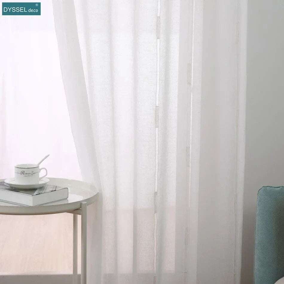 Striped Semi-Sheer European Window Curtain - Julia M LifeStyles