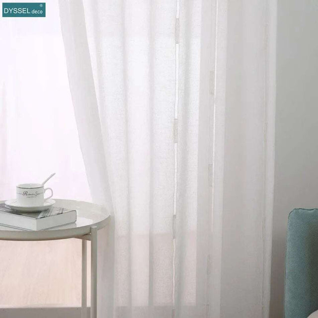 Striped Semi-Sheer European Window Curtain - Julia M LifeStyles