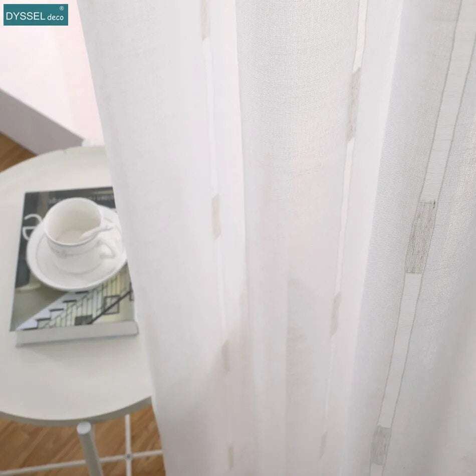 Striped Semi-Sheer European Window Curtain - Julia M LifeStyles