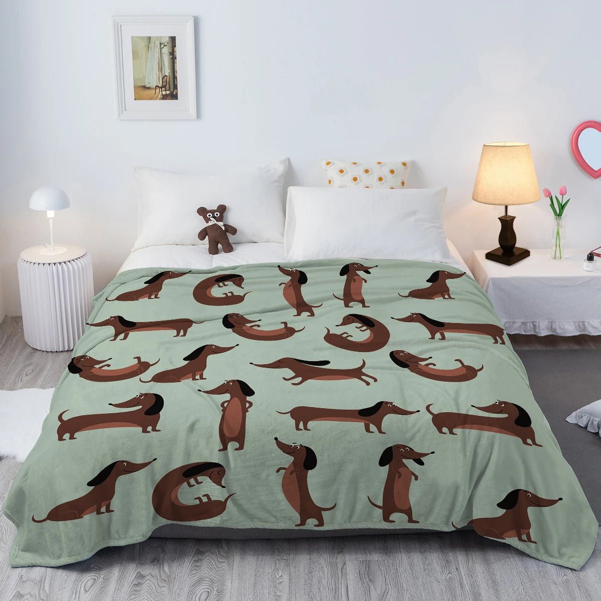 The Dachshund Pose Blanket Printed Throw Blanket Plush Fluffy Flannel Fleece Blanket Soft Throws for Sofa Couch and Bed - Julia M LifeStyles