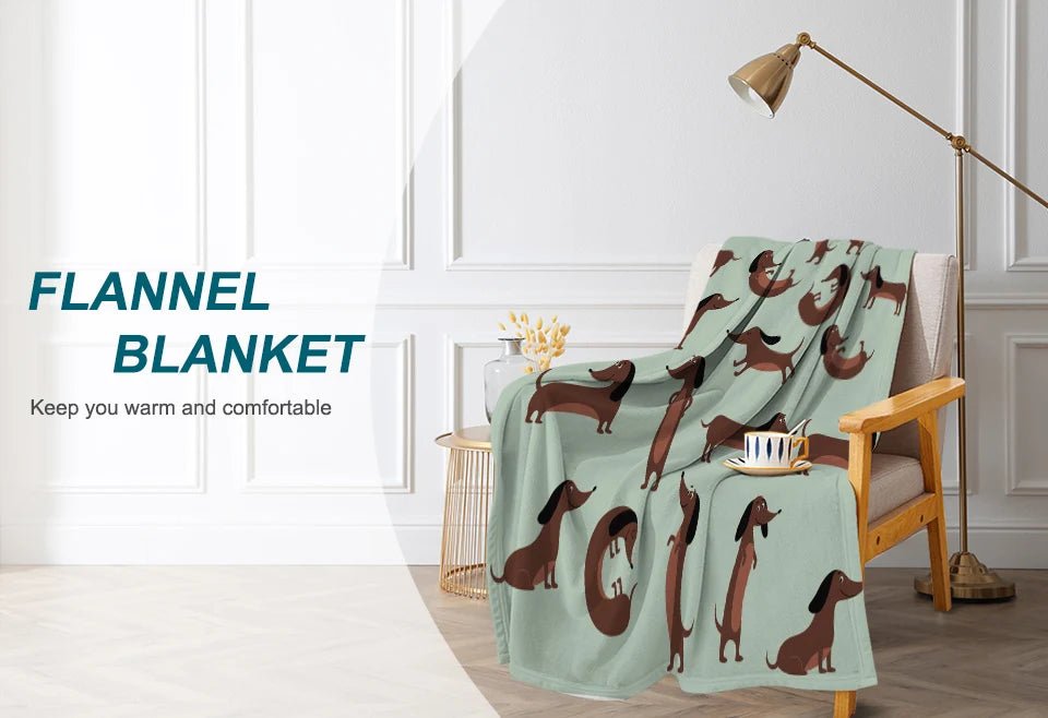 The Dachshund Pose Blanket Printed Throw Blanket Plush Fluffy Flannel Fleece Blanket Soft Throws for Sofa Couch and Bed - Julia M LifeStyles