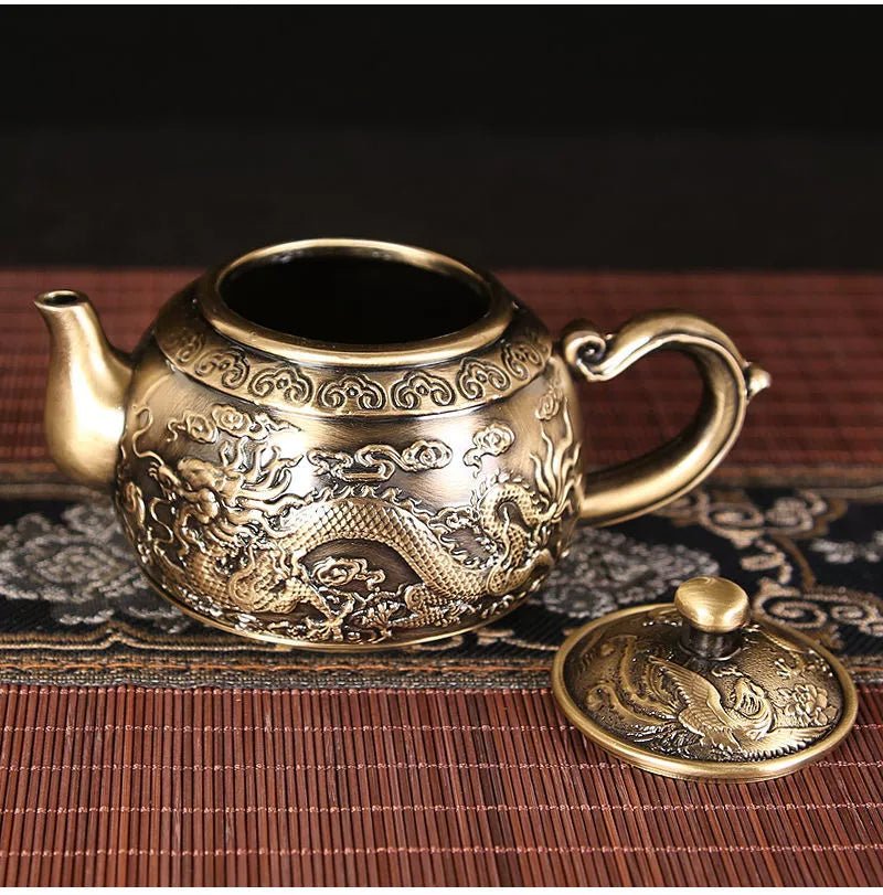 Vintage Bronze Gift Box Tray Cup Kung Fu Tea Set - Julia M LifeStyles