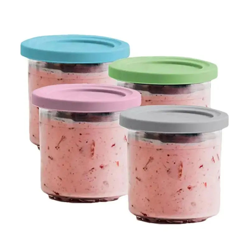 Ice Cream Pint Jars Set with Sealing Lids Julia M Home & Kitchen
