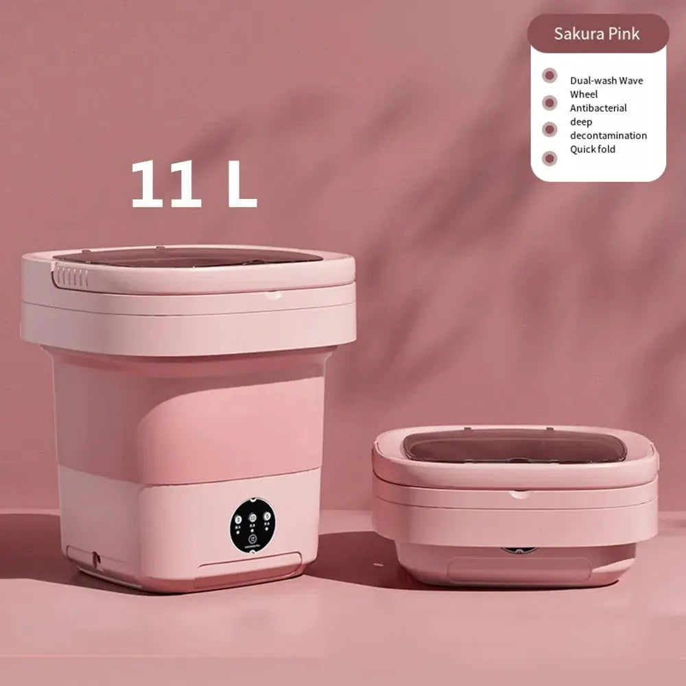 Portable Spin Dryer Bucket Washer: Big Capacity for Travel & Home Julia M Home & Kitchen Pink 11L blue light us