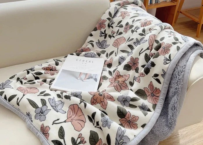 Winter luxe coral fleece throw blanket