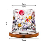 Hand drawn rotating glass cups multiple multi-purpose whiskey glasses rotating glass cups