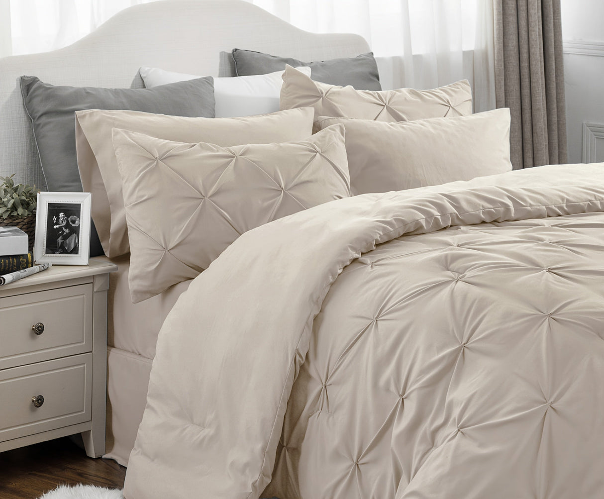 Cozy Pinch Pleat 5/7pcs Comforter Set by Bedsure Julia M LifeStyles