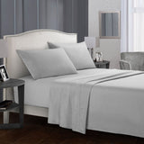 Pure Color Bedding Set Bed Linens Flat Sheet+Fitted Sheet+Pillowcase Queen/ King Size Gray Soft comfortable white Bed set40 - Julia M LifeStyles