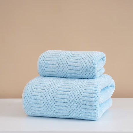 Wide Stripe Dark Stripe Coral Velvet Printing Towels Suit