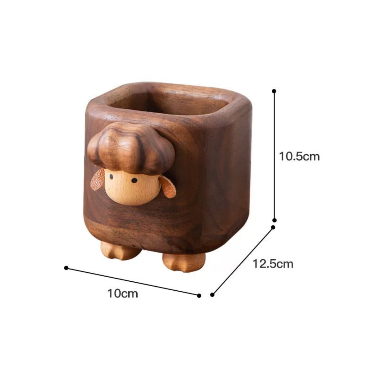 Solid wood pen holder ornament creative gift office desktop storage container hand carried gift