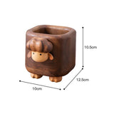 Solid wood pen holder ornament creative gift office desktop storage container hand carried gift