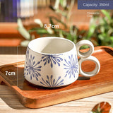 Hand-Painted Blue & White Ceramic Mug