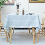 Nordic Christmas Table Cloth Hollow Tassel Table Cloth Solid Color Long Stripe Jacquard Table Cloth Tea Table Mat Cotton Linen Julia M Home & Kitchen