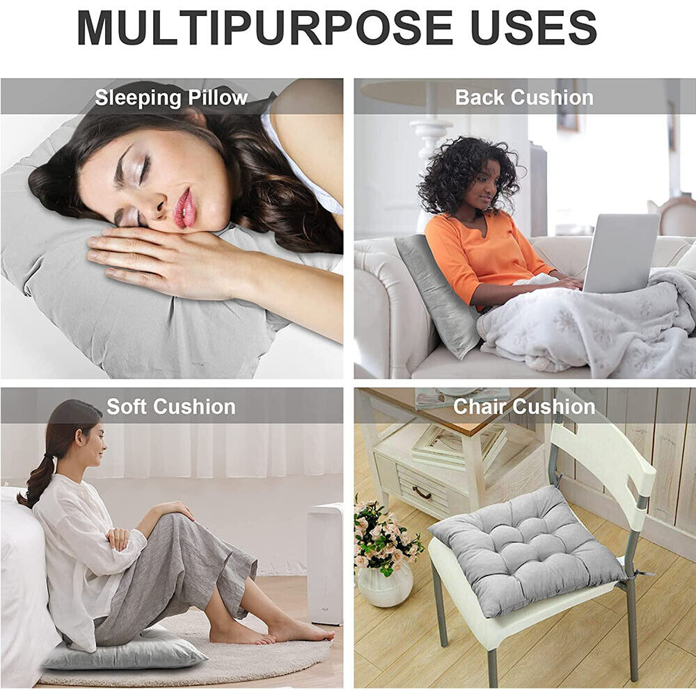4-Pack Premium Plush Chair Cushions with Tie-Ons – Soft, Stylish Comfort