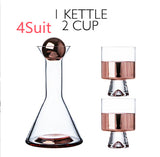 European-Style Crystal Glass Electroplating Rose Gold Water Jug American Decanter Wine Set - Julia M LifeStyles