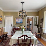 European Style Farmhouse Chandelier - 4-Light Adjustable Rustic Wood Fixture