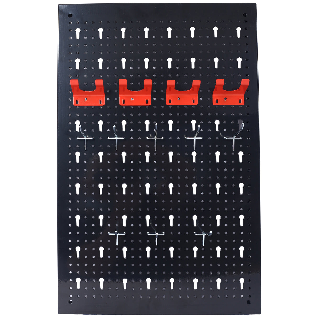 4-foot metal garage nail board tool rack with 3 nail board wall mounted tools for storing nail boards, black