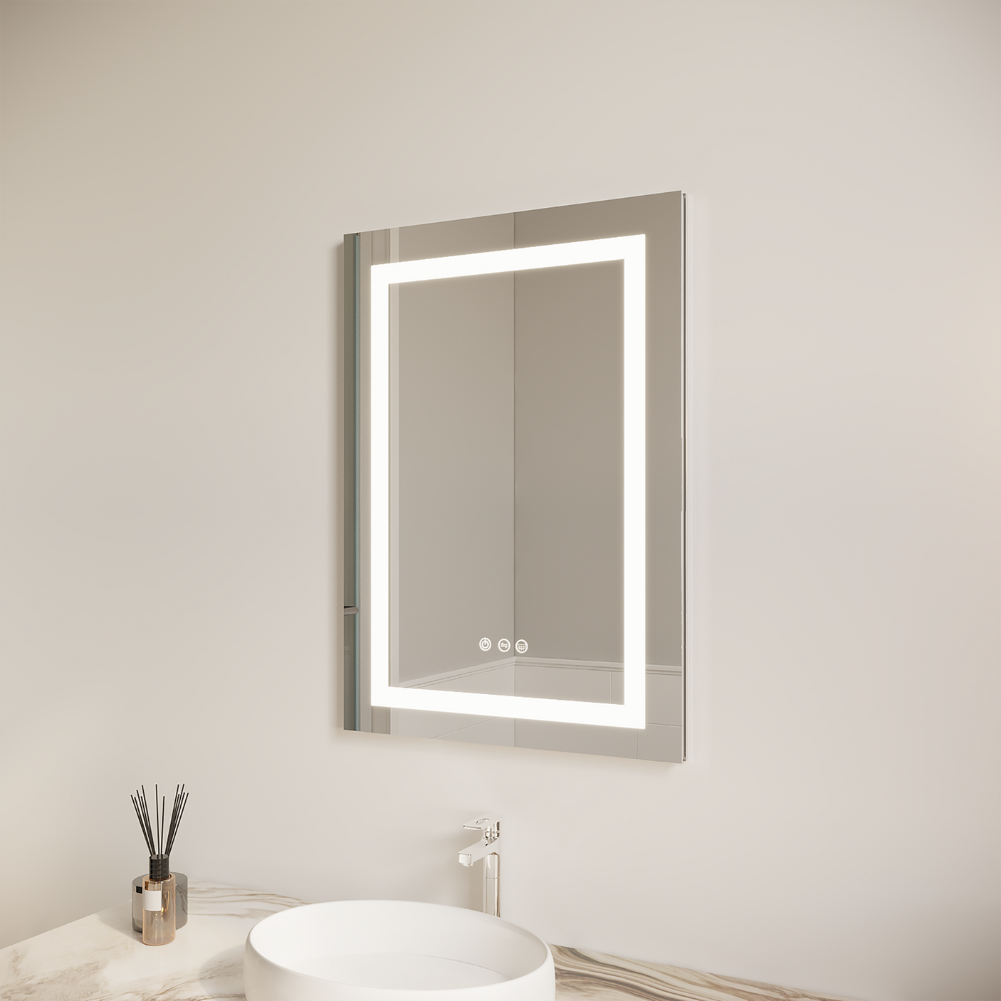 26x20 inch(Left Door) bathroom medicine cabinet with LED mirror 3000K~6000K single door lighting bathroom cabinet with touch switch adjustable Julia M Home & Kitchen