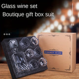 7pcs, Wine Glass Set, Glass Whiskey Decanter And Whiskey Glasses Set, Decanter With 6 Double Layered Vintage Glasses, Lead Free Whiskey Glassware, Accessories, Bar Supplies - Julia M LifeStyles