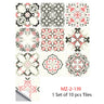 Mosaic 10-Piece Imitation Ceramic Tile Stickers Set for Home Decoration