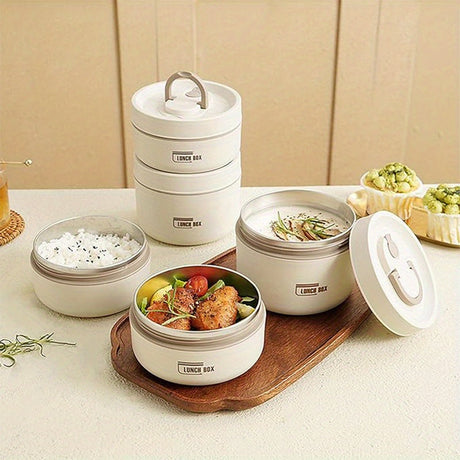3-in-1 Insulated Stainless Steel Lunch Box - Stackable & Reusable Julia M LifeStyles