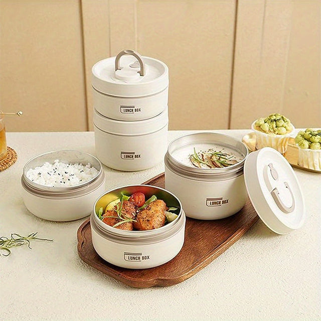 3-in-1 Insulated Stainless Steel Lunch Box - Stackable & Reusable Julia M LifeStyles