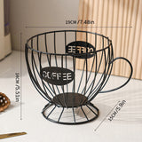 Elegant Wrought Iron Coffee Capsule Organizer & Dispenser – Large Capacity for Nespresso & Keurig