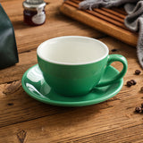 Nordic Ceramic Latte Cup – 300ml Artisan Coffee Cup with Contrast Rim