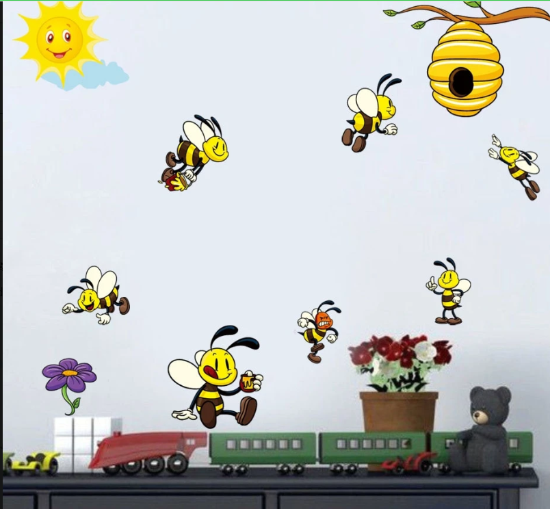 Flying Bees and Hive Wall Stickers - Julia M LifeStyles