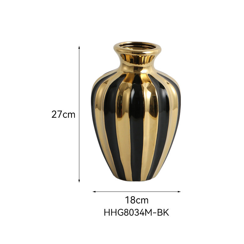 Light luxury ceramic jars creative living room vases flower arrangements ceramic jars dining table decorations handicrafts Julia M Home & Kitchen