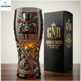 Colored glass bottle beer glass