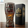 Colored glass bottle beer glass