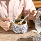 Hand-Painted Blue & White Ceramic Mug