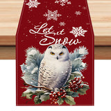 Owl Linen Table Flag Christmas Day Table Decoration Tablecloth Kitchen Restaurant Tablecloth Tea Table Cloth