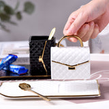 Elegant Ceramic Purse Cup Set with Saucer and Spoon