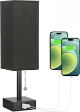 Linen 90 square desk lamp zipper switch three color temperature variable light A+C USB charging
