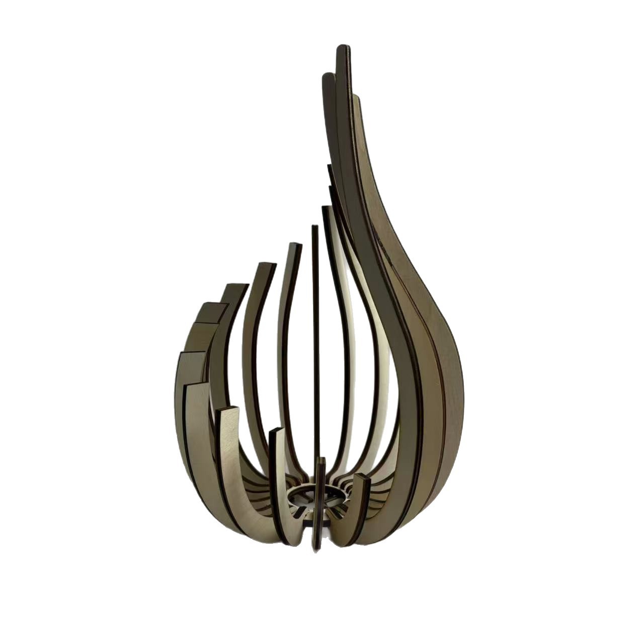 Elegant Lotus-Shaped Wooden Candle Holder Display Shelf